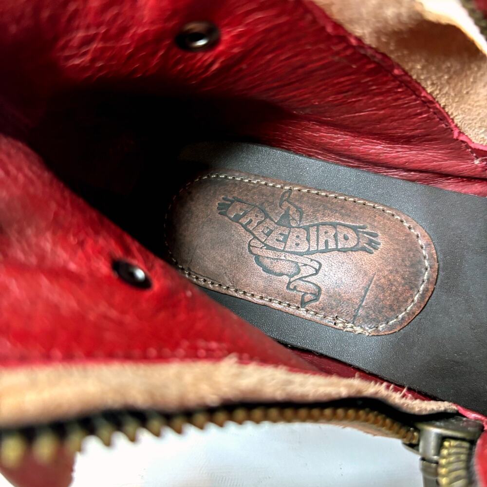Freebird Weaver Star Cutout Leather Ankle Boots Brown Western Women's Size 8 - Picture 9 of 11